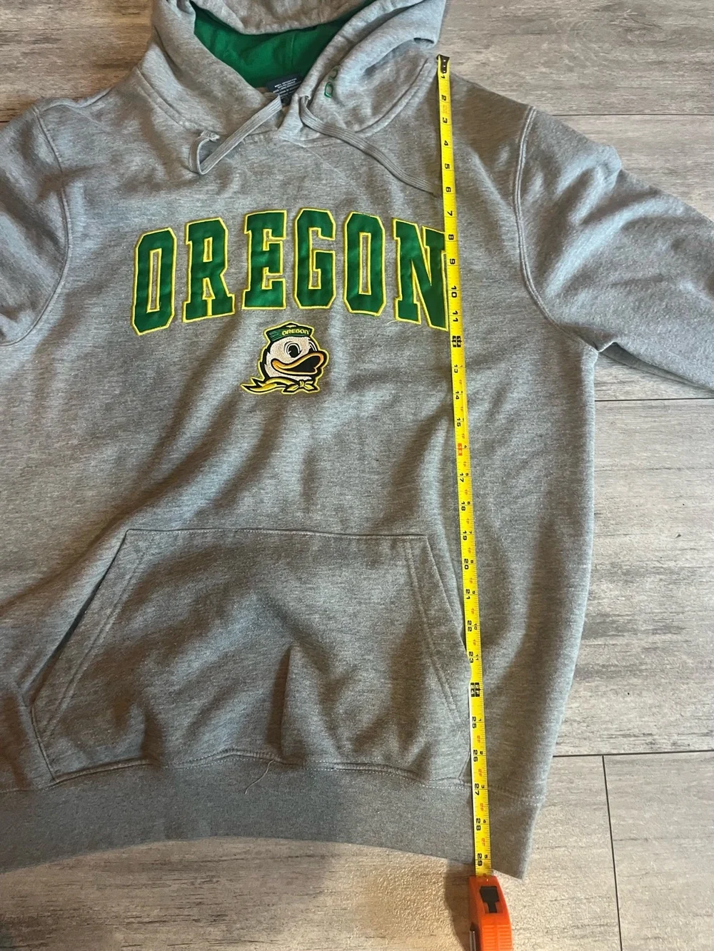 Colosseum Gray Hoodie with Green Oregon Script